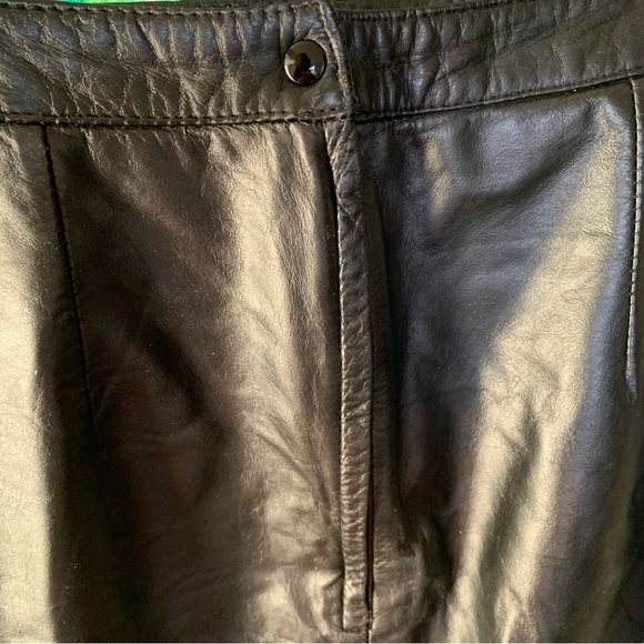 Black Vintage Leather Ranch Skirt with Snap Hidden Zip 31” waist - Picture 5 of 10